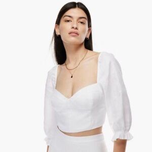 Aritzia Wilfred Vilette Linen Top, size Medium